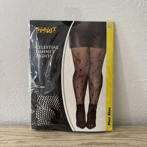 Spirit Halloween Celestial Fishnet Tights‎ Plus Sized Nylon Stars & Moons New